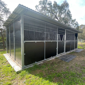 Nouveaux panneaux d'écurie en acier galvanisé <span class=keywords><strong>de</strong></span> 3,6 m et 4 m pour bétail, chevaux, avec grille frontale, capacité pour 2 chevaux, pour fermes d'élevage privées - Product Image 3