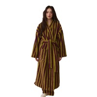 Jubah Mandi Mewah Berlapis Bulu Karang Termal Tebal Ekstra untuk Pria Wanita; Model Panjang untuk Pasangan