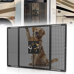 Protecteur d'écran de porte de camping-car en aluminium personnalisé pour chiens Protecteur d'écran de porte de camping-car réglable Noir - Product Image 1