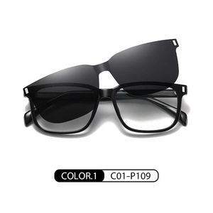 Occhiali da sole quadrati magnetici polarizzati TR90 di alta qualità Vintage moda UV400 obiettivo personalizzato Anti luce blu Clip per occhiali da sole - Product Image 4