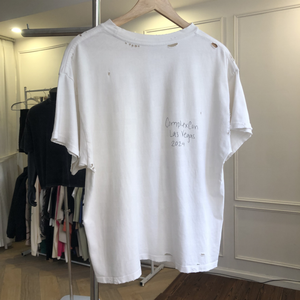 T-shirt Homme en Coton Tricoté Imprimé Personnages, Coupe Oversize, Style Vintage, Décontracté, Ample et Effet Vieilli - Product Image 3