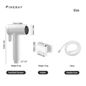 Набор для ванной 2024 PINBAY, белый пластиковый настенный распылитель - Product Image 6