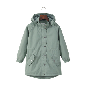 Nouvelle veste parka coupe-vent longue à capuche pour fille, grande <span class=keywords><strong>taille</strong></span>, imprimée, avec fermeture éclair, pour printemps et automne - Product Image 1