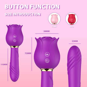 <span class=keywords><strong>Vibrator</strong></span> G-Spot 12 Kecepatan Bentuk Mawar, Daya Kuat, Dapat Diisi Ulang via USB, dengan Fitur Hisap Klitoris, Tongkat Vibrasi <span class=keywords><strong>AV</strong></span> untuk Wanita - Promo! - Product Image 2