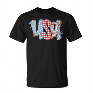 T-shirt Usa Flower Coquette Bow American Patriotic pour le 4 juillet - Product Image 2