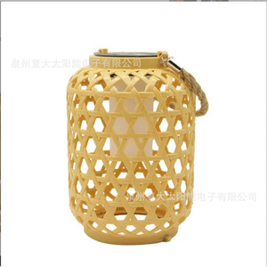 Solar Garden <b>Light</b> Bamboo Hanging Lantern <b>Led</b> Outdoor Decorative <b>Light</b> <b>Sensor</b> Powered - Product Image 2