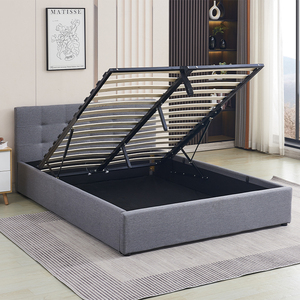 Cama King Size de Lujo en Oferta, Estructura Tapizada con Diseño de Tela Elegante - Product Image 6
