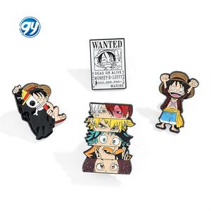 حقيبة ملابس يابانية على شكل شارة معدنية لوفي قطعة واحدة من الأنيمي الياباني إكسسوارات دبوس - Product Image 5