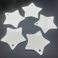 Ornement en céramique DIY de haute qualité, forme étoile, pour festivals, Noël, anniversaires, décorations vierges pour sublimation