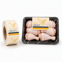 Étiquettes personnalisées imprimées pour barquettes de poulet frais, pour la conception d'emballages alimentaires de détail