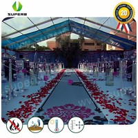 Superbe Grande Tente Chapiteau Rectangulaire en PVC Transparent Imperméable avec Poteaux Droits pour Fêtes de Régularisation et Événements Extérieurs