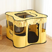 Tente de reproduction fermée à motif floral pour chats, en tissu Oxford 600D, avec lit pour animaux de compagnie – Fournitures de maternité pour chats en liquidation