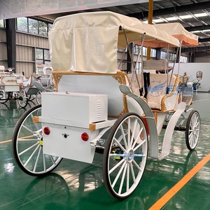 Chariot de Mariage Royal Blanc Élégant et Romantique, Véhicule Électrique Personnalisé pour Visites Touristiques, Calèche à Chevaux - Product Image 2