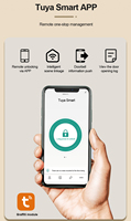 Cerradura Inteligente para Puerta con Huella Dactilar de Alta Seguridad, Cámara Integrada Anti-Espionaje, Código, Almacenamiento en la Nube Tuya y Wi-Fi