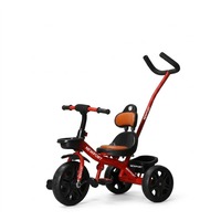 Tricycle pour bébé de haute qualité à 3 roues réglable avec dossier haut, poignée parentale, cadre en acier, tricycle en plastique sûr pour les petites filles