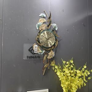 Relojes de Pared Metálicos con Decoración Floral Grande de 88x39cm, Directo de Fábrica, Reloj 3D de Lujo para Sala de Estar, Decoración del Hogar, Artículos de Primavera para Hoteles - Product Image 3