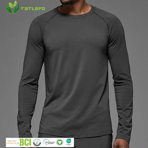 <b>Men's</b> Performance <b>Long</b> <b>Sleeve</b> <b>T</b>-<b>Shirt</b> 280 Grams Solid Eco-Friendly Compression Top with Moisture-Wicking Casual Training <b>Shirt</b> - Product Image 1