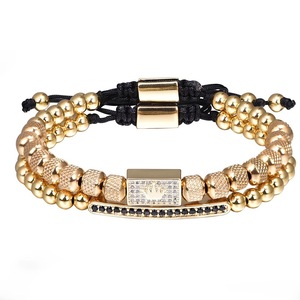 Pulsera de Cuentas Moderna Unisex de Primera Calidad con Corona de Circonio, Bañada en Zinc Negro, para Regalo del Día del Padre - Product Image 2