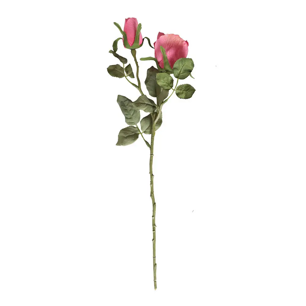 2024 48cm Rose Wedding Valentine's Day Decorative Real Touch Artificial Flannel Flowers Rose Buds Silk Flora