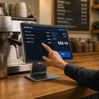 Système de point de vente (PDV) pour commerces de détail, écran 15,6 pouces, comptoir, supermarché, restaurant, magasin de proximité, Windows, Android, 8 Go, 128 Go SSD