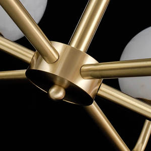 Nordique Cuivre Haricot Magique Suspension Lampe Moderne Simple Creative Villa Salon Salle À Manger Ronde Albâtre Boule Lustre - Product Image 6