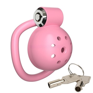 Pack de démarrage pour cage de chasteté pour débutants : 5 anneaux interchangeables + cage en ABS respirante + cadenas de sécurité (rose/noir) - Product Image 4