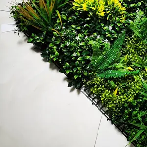 100% 純粋なPe素材春の庭人工垂直フェイクグラス壁緑の植物