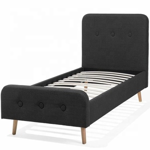 Luxury Style High Quality Single Size Soft Tufted with Buttons Headboard High <strong>End</strong> Designs Faux Upholstered Fabric <strong>Bed</strong> Frame - Product Image 5