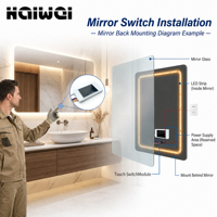 Interrupteur tactile miroir Tuya OEM ODM en gros, DC12V 60W, avec affichage LCD, fonction de gradation et de dégivrage