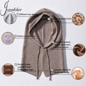 滑雪骷髅连帽围巾帽子时尚保暖柔软户外针织定制标志批发冬季男女羊毛羊绒巴拉克拉瓦豆豆 - Product Image 5