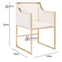 Vente directe d'usine, chaises de salle à manger modernes de luxe en velours avec pieds en acier inoxydable doré