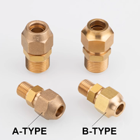 Adaptor Lurus Berlekuk Kuningan 1/4 SAE Heavy-Duty untuk Pipa Tembaga/Aluminium Refrigerasi/Industri