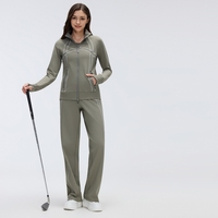Xsunwing Nouveau style Veste de sport légère unie pour femme, coupe ajustée, manches longues, pour entraînement, gym, fitness, yoga, avec fermeture éclair WD26105