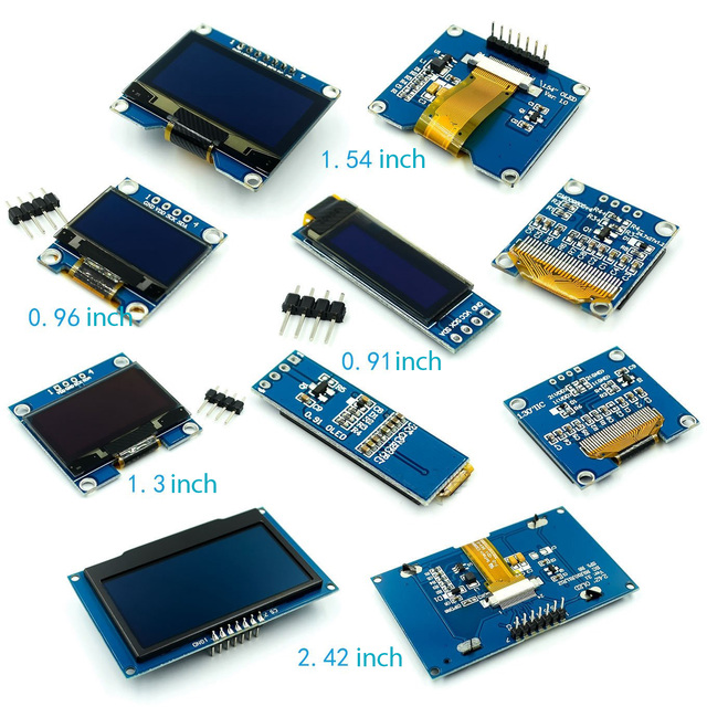 0.91 Inch 0.96 Inch 1.3 Inch Blue White Yellow Green 4/6/7 Pin IIC Communication Small OLED Display Module 51