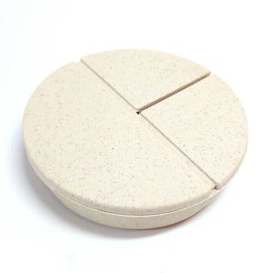 Boîte à pilules portable de voyage miniature en forme ronde, en fibre de paille de blé, avec logo personnalisé, cadeau promotionnel - Product Image 2