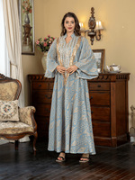 Robe longue Abaya en maille brodée de sequins, style Dubaï, robe de soirée musulmane du Moyen-Orient