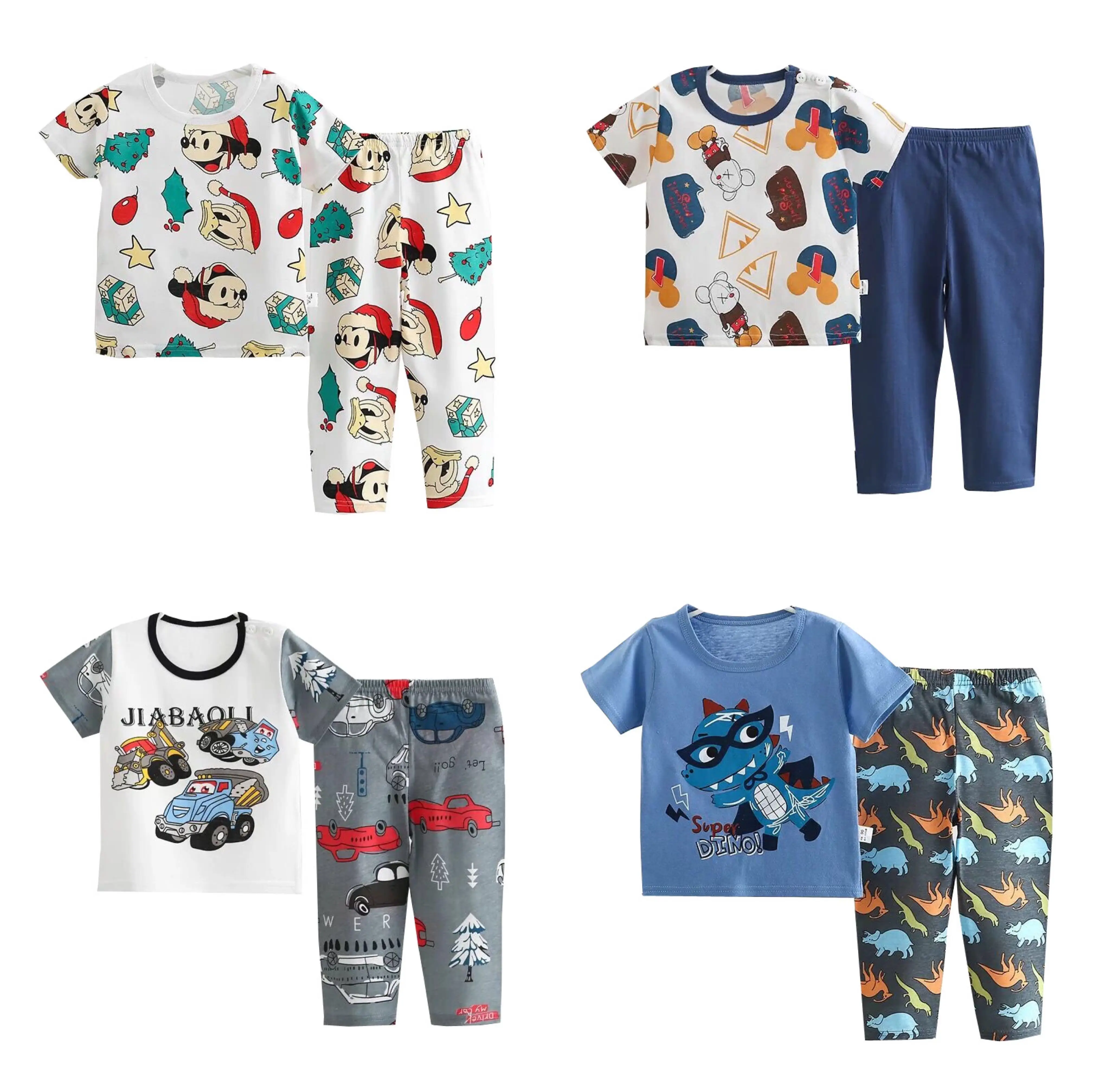 Cartoon Patroon Print Tie Dye Kids Kleding Set Trui En Broek Kids Terno Pyjama 100% Katoen Kinderen Pyjama