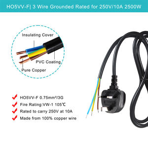 สายเคเบิลดอกไม้สำหรับแล็ปท็อปของแท้ปลั๊กเเบบโคลเวอร์สีดำ Cloverleaf อุปกรณ์สำหรับสหราชอาณาจักร BSI 3ขาไป C5 IEC - Product Image 4