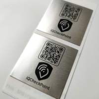 Etiquetas de número de serie de lámina metálica Código QR Código de barras Pegatinas de activos