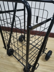 21L पोर्टेबल बंधनेवाला तह स्टील पहिएदार ट्राली शॉपिंग कार्ट - Product Image 4