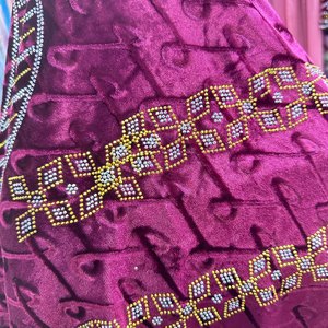 Sciarpe 2025 in stile Voile Hijab fatte <span class=keywords><strong>a</strong></span> <span class=keywords><strong>mano</strong></span> con perline in pizzo Jacquard ricamate in stile Dobby con frangia etnica islamica scialli - Product Image 5