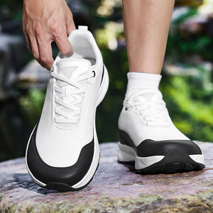 Zapatillas de correr para hombre, ligeras, transpirables, de malla, con cordones, antideslizantes, con amortiguación y absorción de impactos, para deportes al aire libre, verano - Product Image 1