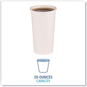 Vasos Desechables Blancos para Bebidas Calientes Boardwalk de 20 oz, 12 Vasos por Funda, 50 Fundas por Caja, 50 Cajas por Cartón - Product Image 3