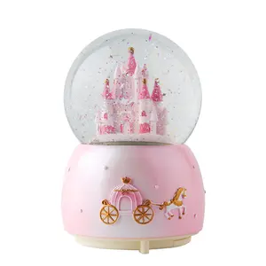 Cajas de música con forma de globo de nieve para niñas, regalos musicales para niñas, mamá, cumpleaños de Navidad, San Valentín, esposa, hija, hermana, juego de Castillo