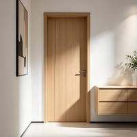 Porte intérieure en chêne de 50 mm d'épaisseur, porte à panneau plat, finition grain de bois, imperméable, insonorisée, pour hôtel, appartement