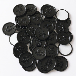 Venta al por mayor pegatinas de sello de cera logotipo personalizado y sellos de cera de color negro con GUARDAR la fecha - Product Image 1