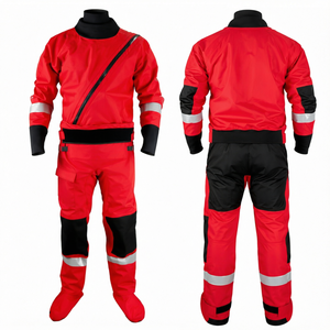 Traje de Neopreno Rojo y Negro para Buceo Libre, Chaqueta de Buceo Impermeable de Secado Rápido para Hombre con Paneles Reflectantes - Product Image 1