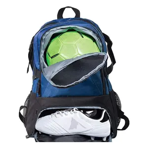 Custom Backpack for Soccer Basketball Football Includes Separate Cleat and Ball Holder