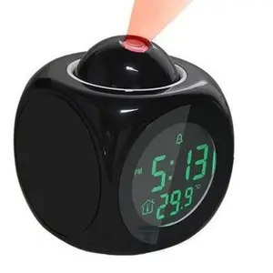 Mini Digital projection Cube alarm clock Smart Digital Projector Talking Alarm Clock