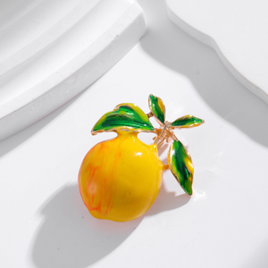 Nuevo broche de limón creativo fruta pecho flor aleación esmalte limón broche ropa fiesta regalo insignia Pin - Product Image 4